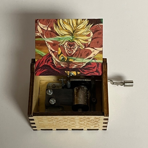 Dragonball Z Broly Hand Crank Wooden Music Box Anime Music Goku Trunks - Picture 3 of 11